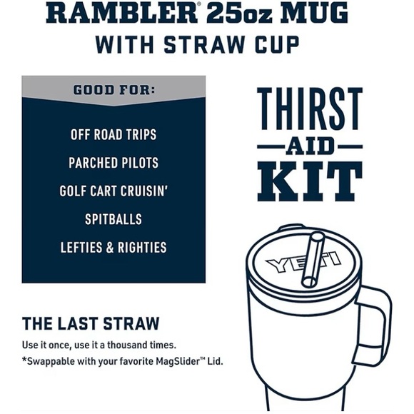 YETI Rambler 25 oz Tumbler with Handle and Straw Lid, Travel Mug. Brand New - Picture 3 of 11